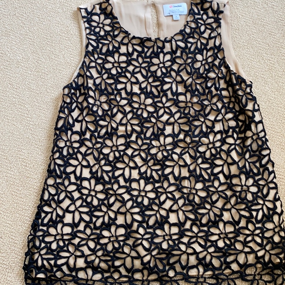 Lela Rose lack overlay tank Size L. EUC